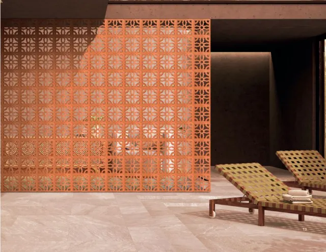 Rubi terracotta jali architectural screen